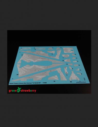 Water slide decals with full cover varnish for precise aplication. Professional print for Chimera Star Destroyer.