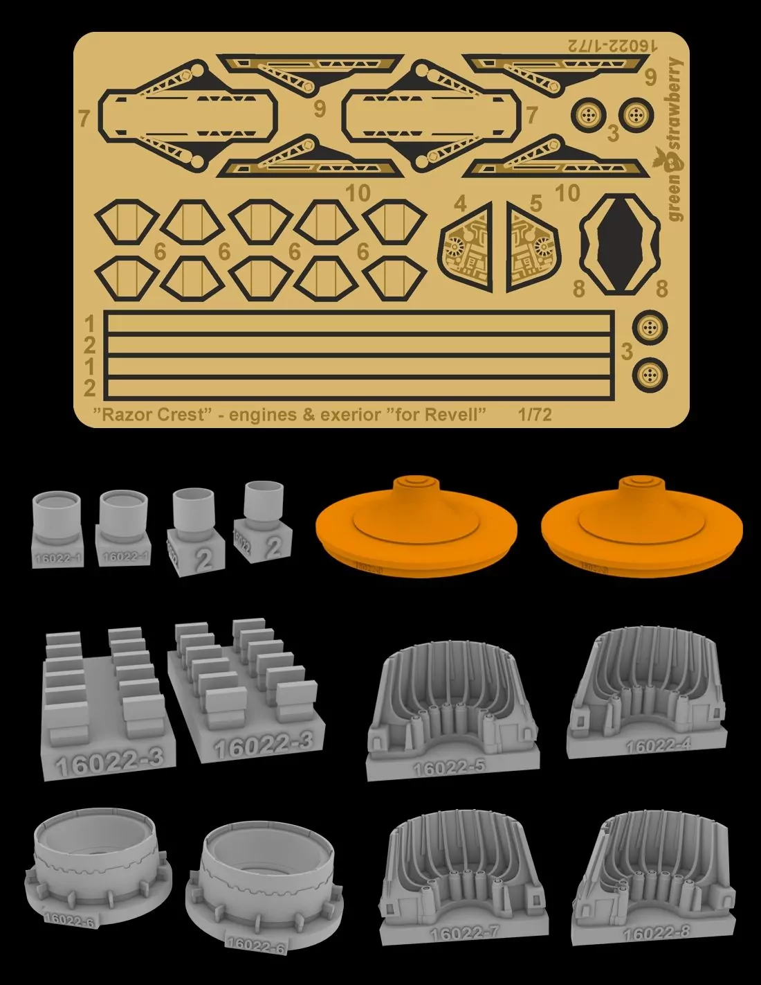 Mandalorian Razor Crest engines wheel bay Revell 1/72