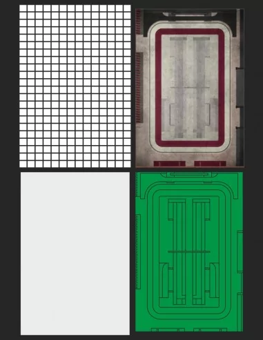 135x200mm Star Wars Venator class hangar deck display base.